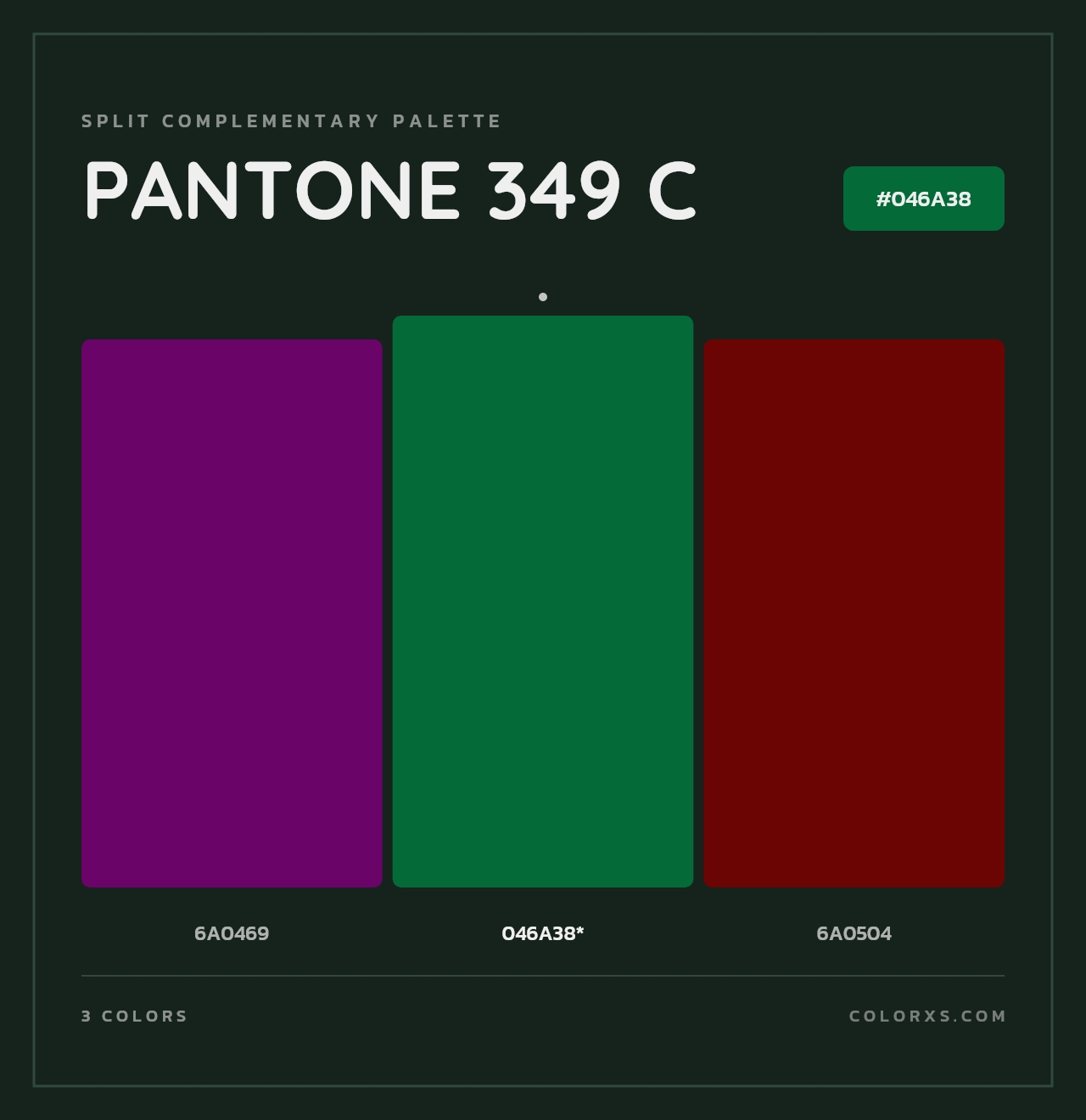 PANTONE 349 C - Split-Complementary Color Palette