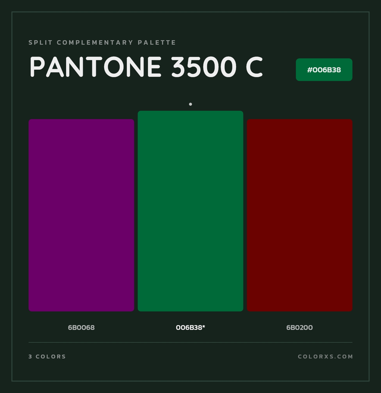 PANTONE 3500 C - Split-Complementary Color Palette