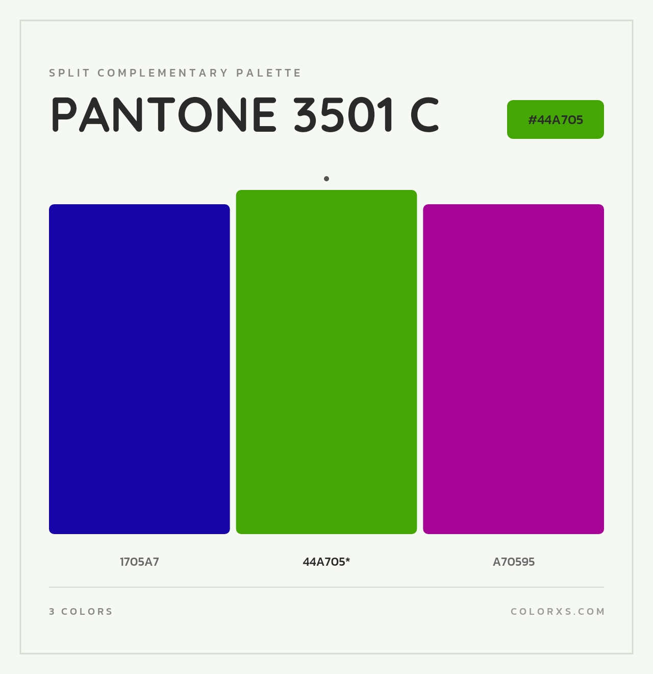 PANTONE 3501 C - Split-Complementary Color Palette