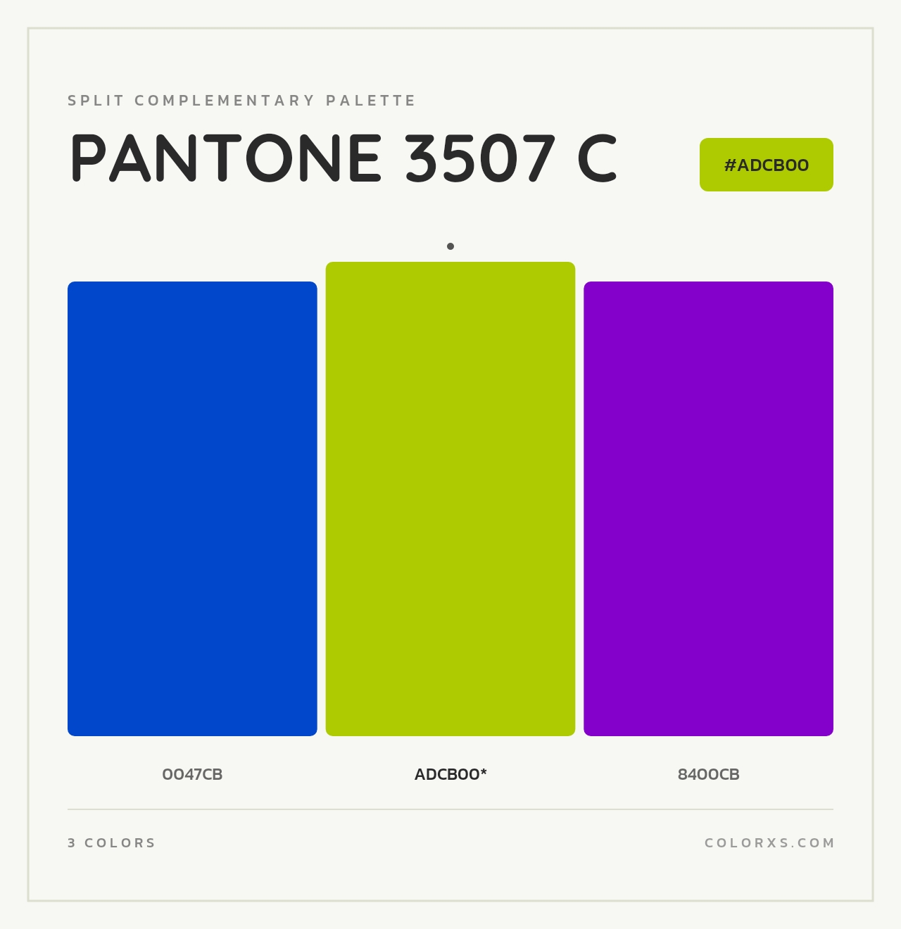 PANTONE 3507 C - Split-Complementary Color Palette