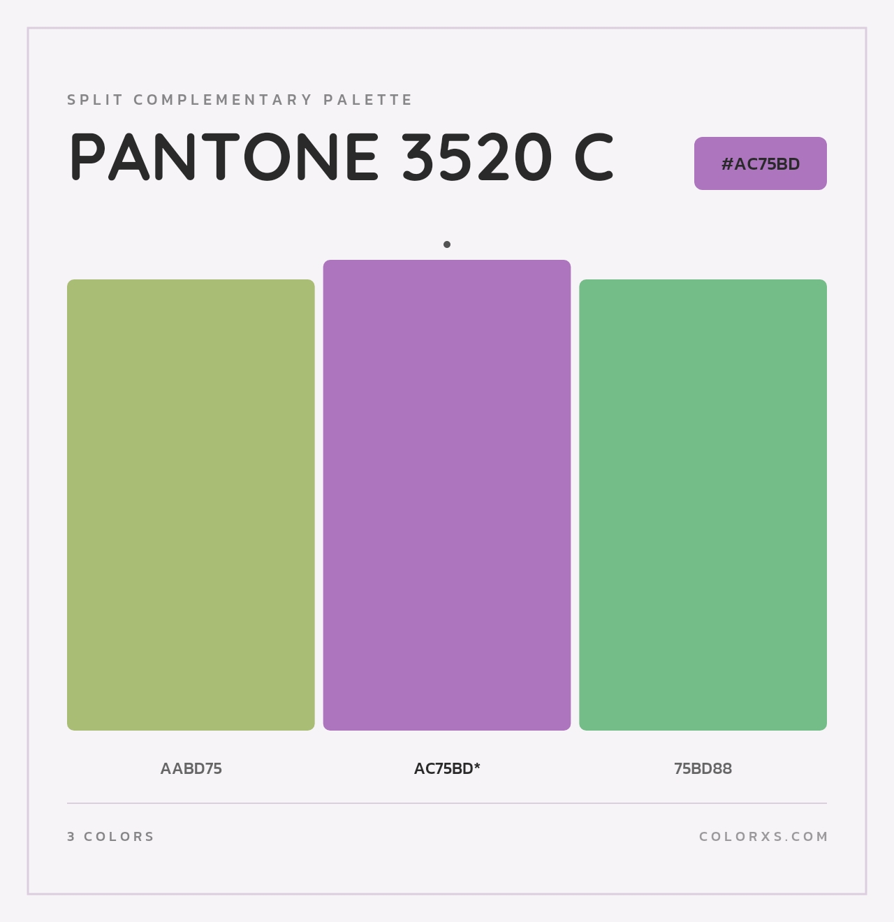 PANTONE 3520 C - Split-Complementary Color Palette