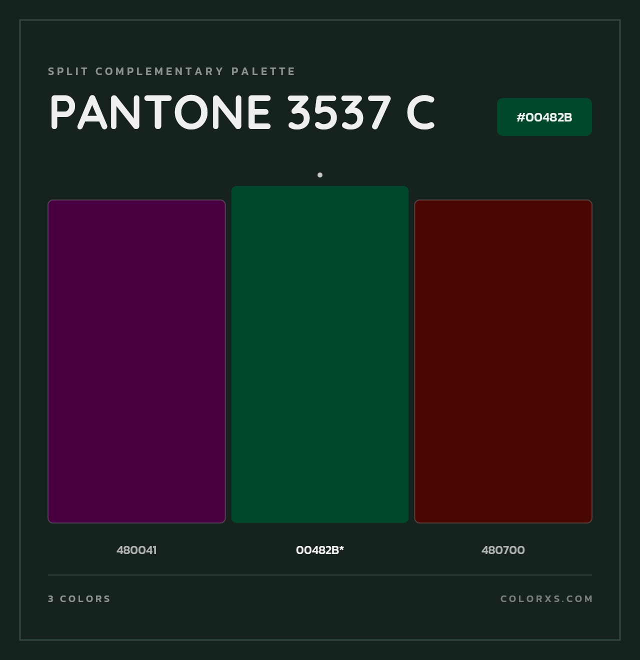 PANTONE 3537 C - Split-Complementary Color Palette
