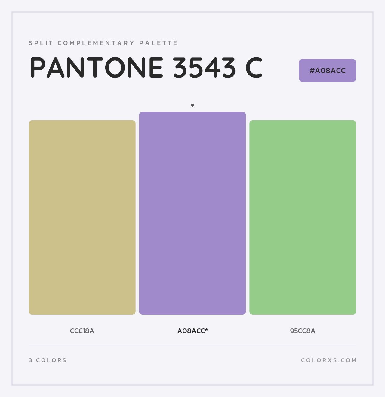 PANTONE 3543 C - Split-Complementary Color Palette