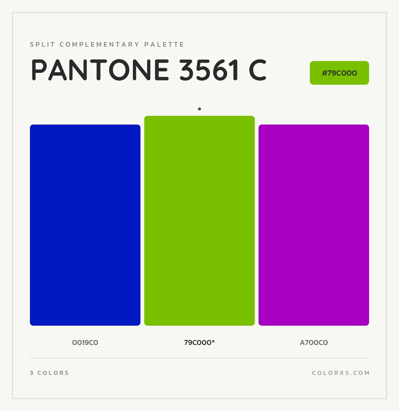 PANTONE 3561 C - Split-Complementary Color Palette