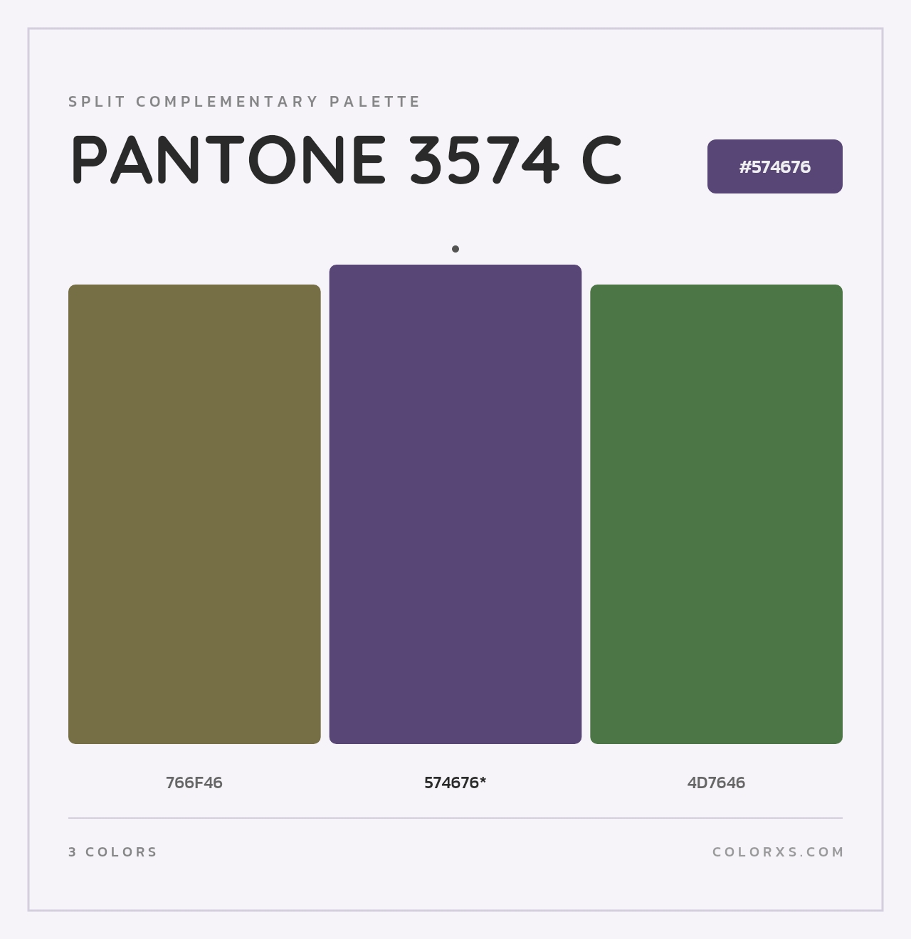 PANTONE 3574 C - Split-Complementary Color Palette