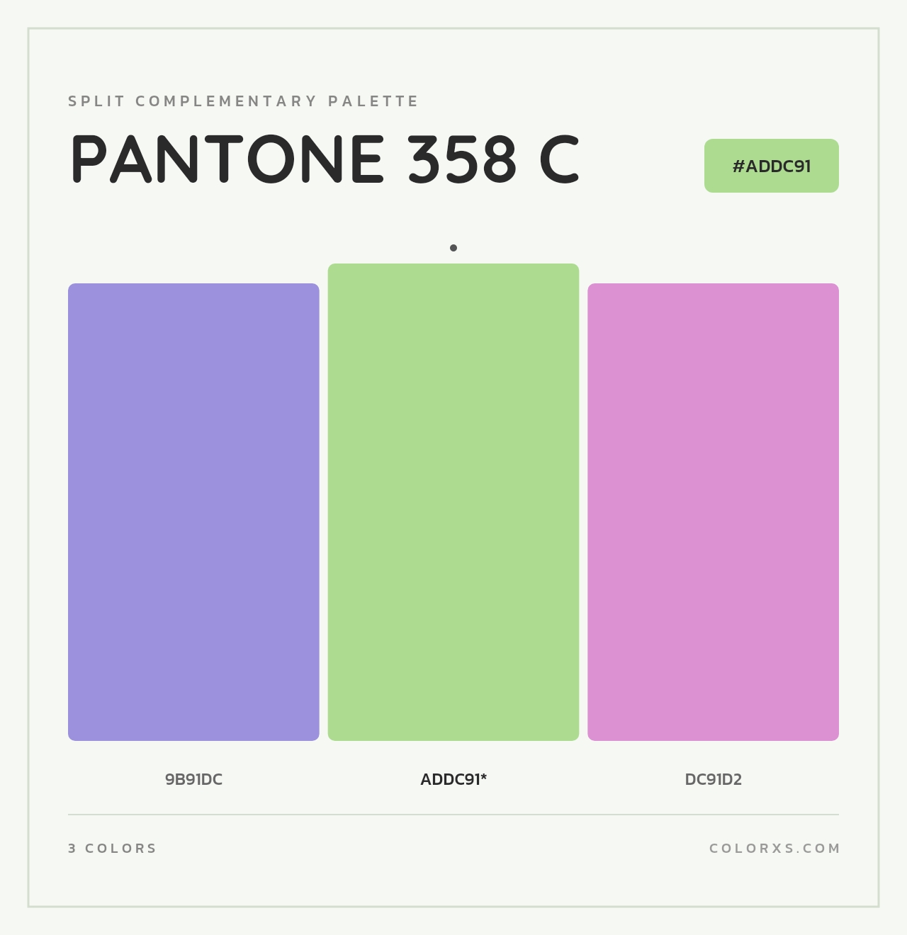 PANTONE 358 C - Split-Complementary Color Palette