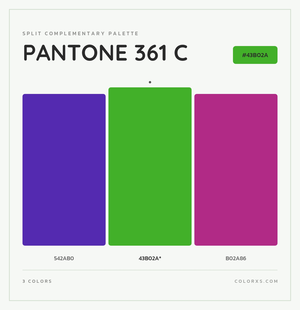 PANTONE 361 C - Split-Complementary Color Palette