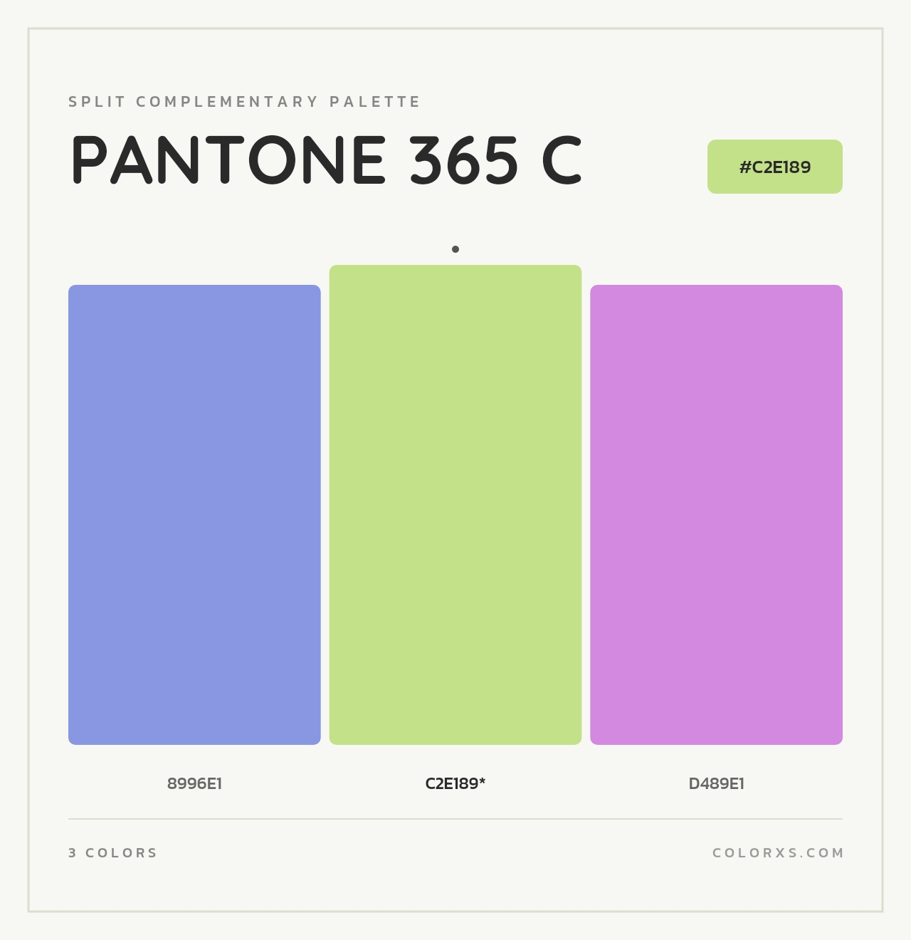 PANTONE 365 C - Split-Complementary Color Palette