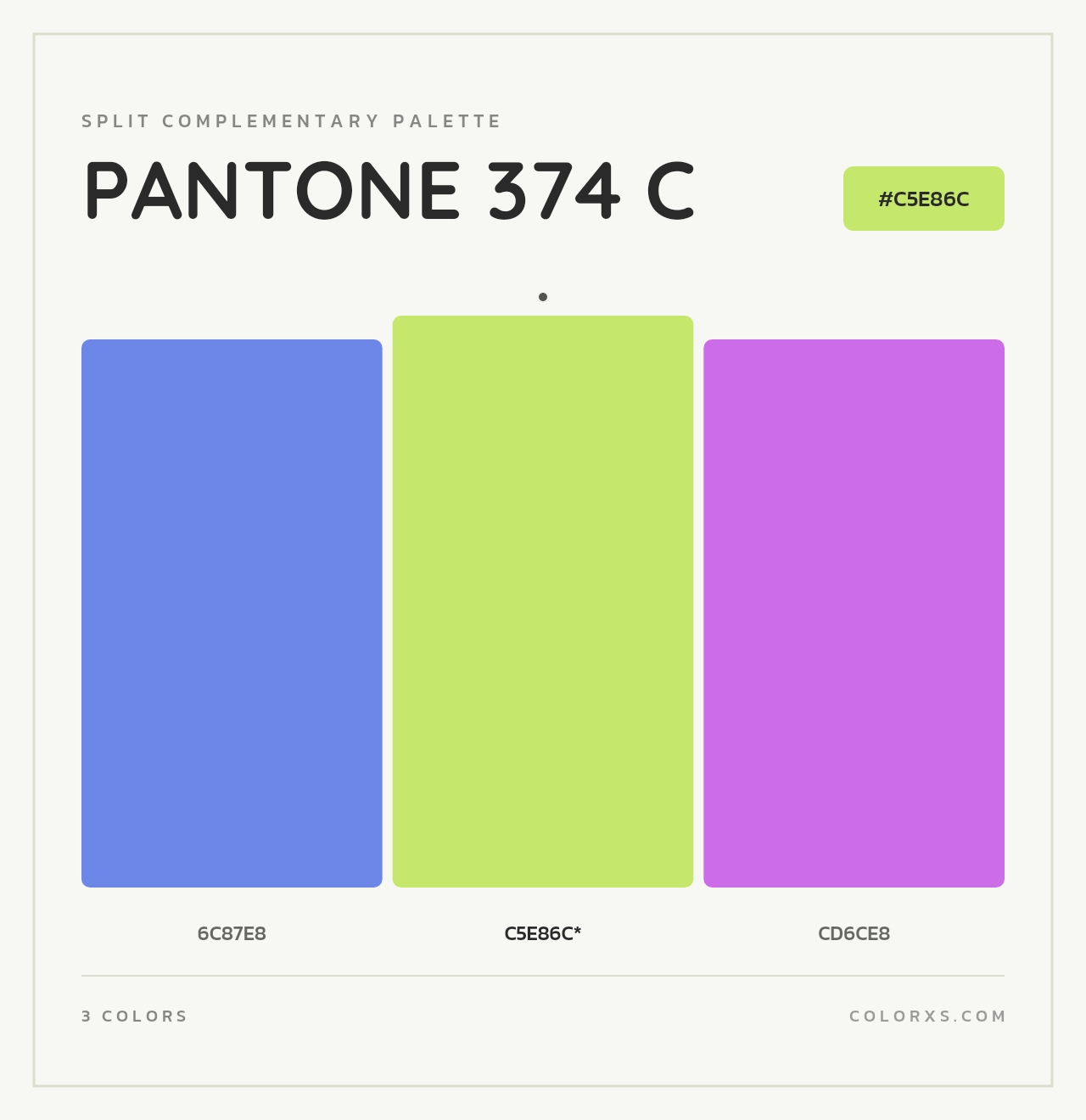 PANTONE 374 C - Split-Complementary Color Palette