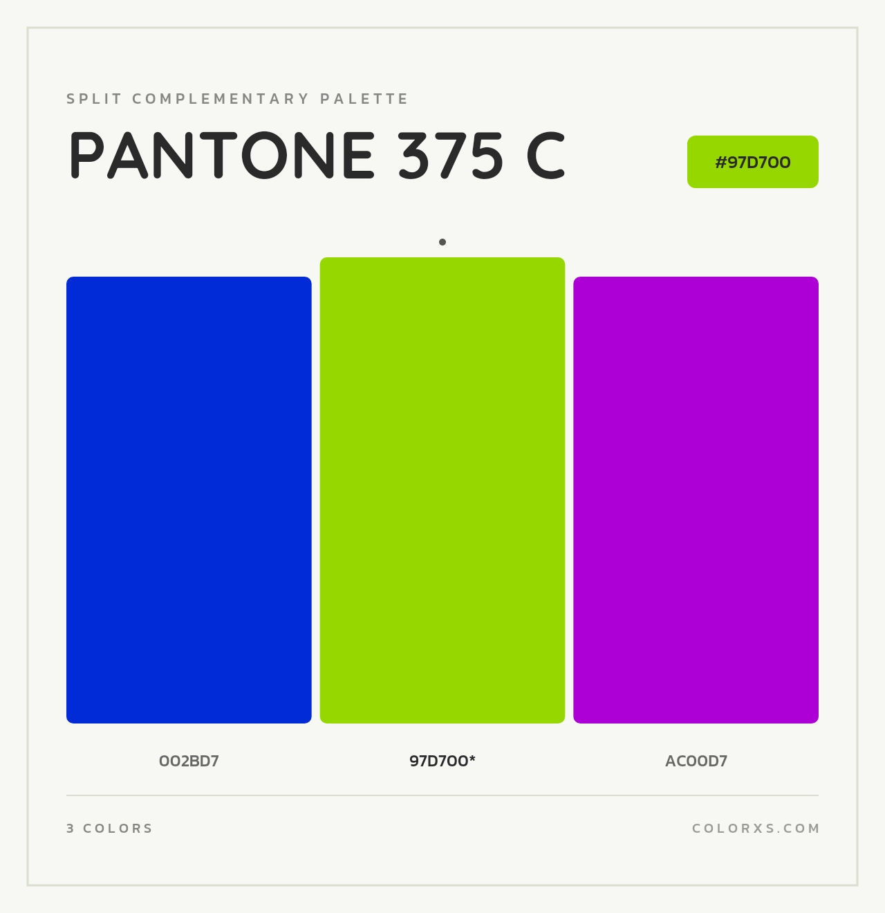 PANTONE 375 C - Split-Complementary Color Palette
