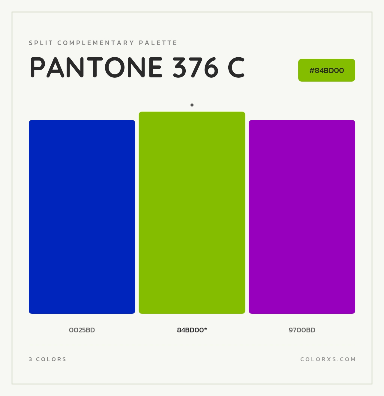 PANTONE 376 C - Split-Complementary Color Palette