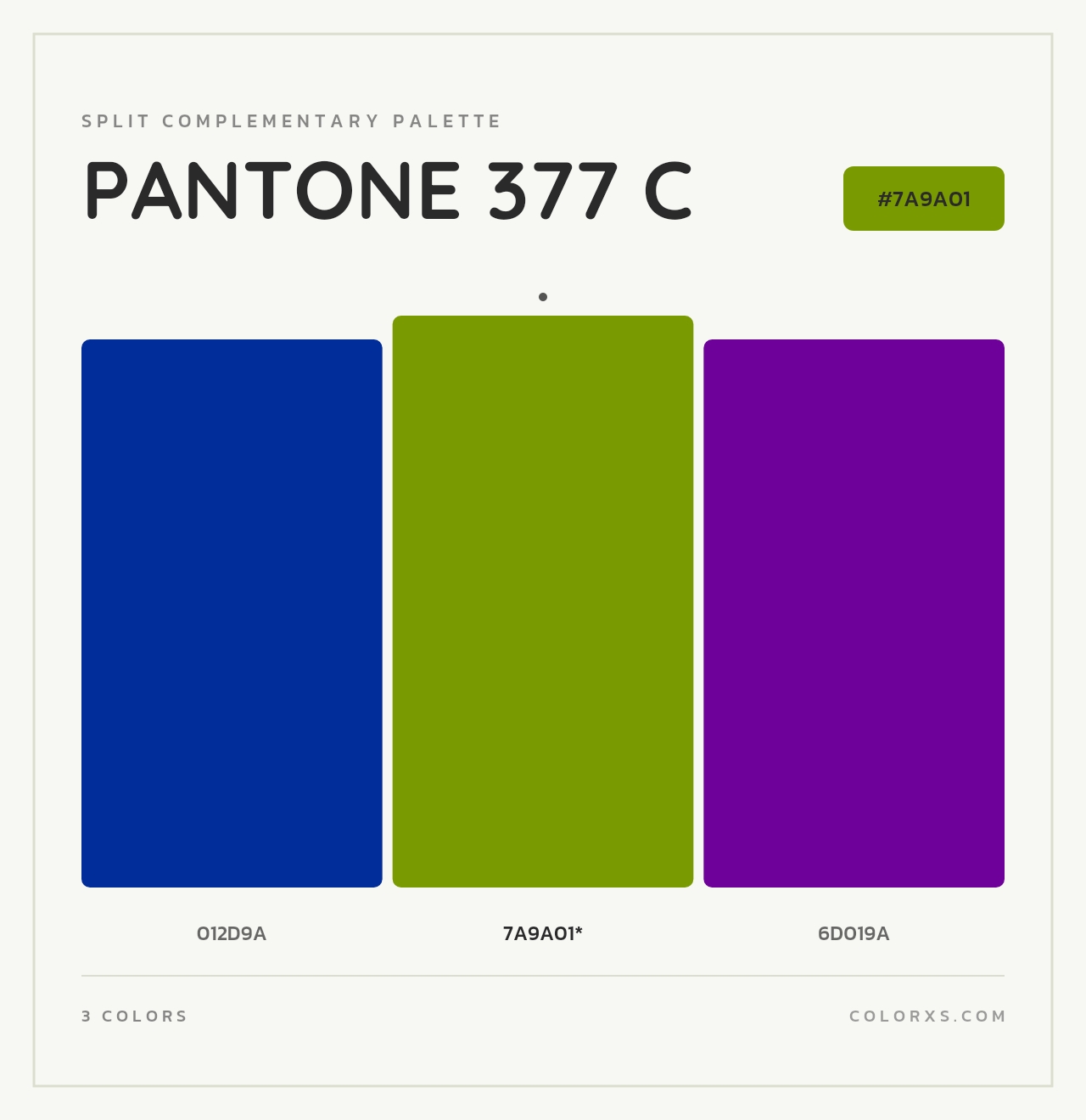 PANTONE 377 C - Split-Complementary Color Palette