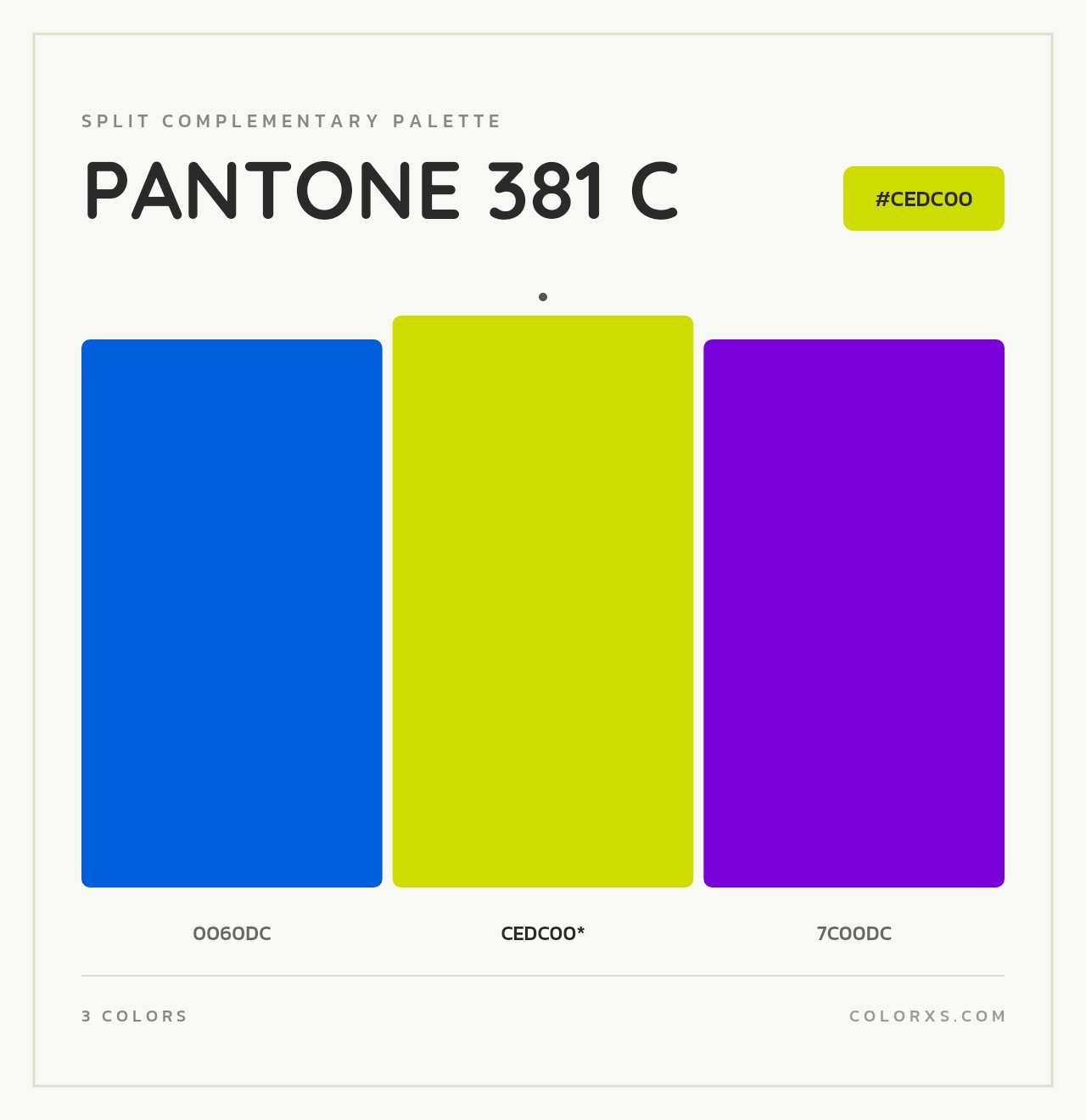 PANTONE 381 C - Split-Complementary Color Palette