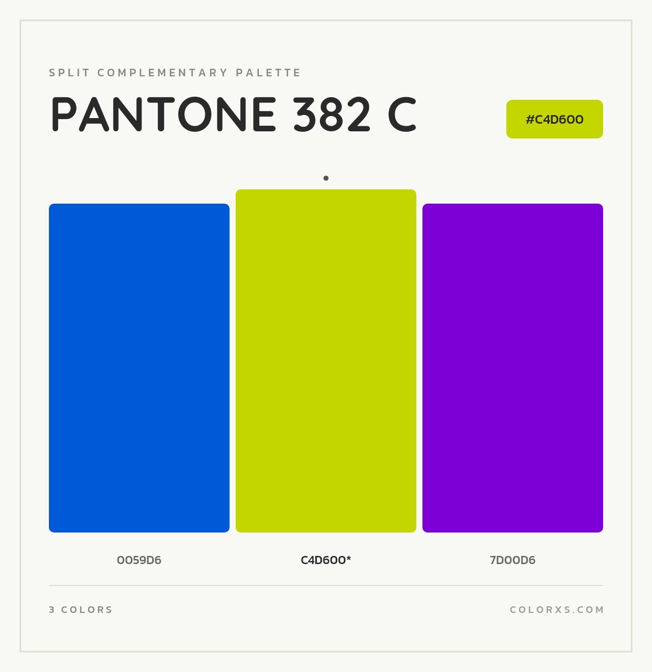 PANTONE 382 C - Split-Complementary Color Palette