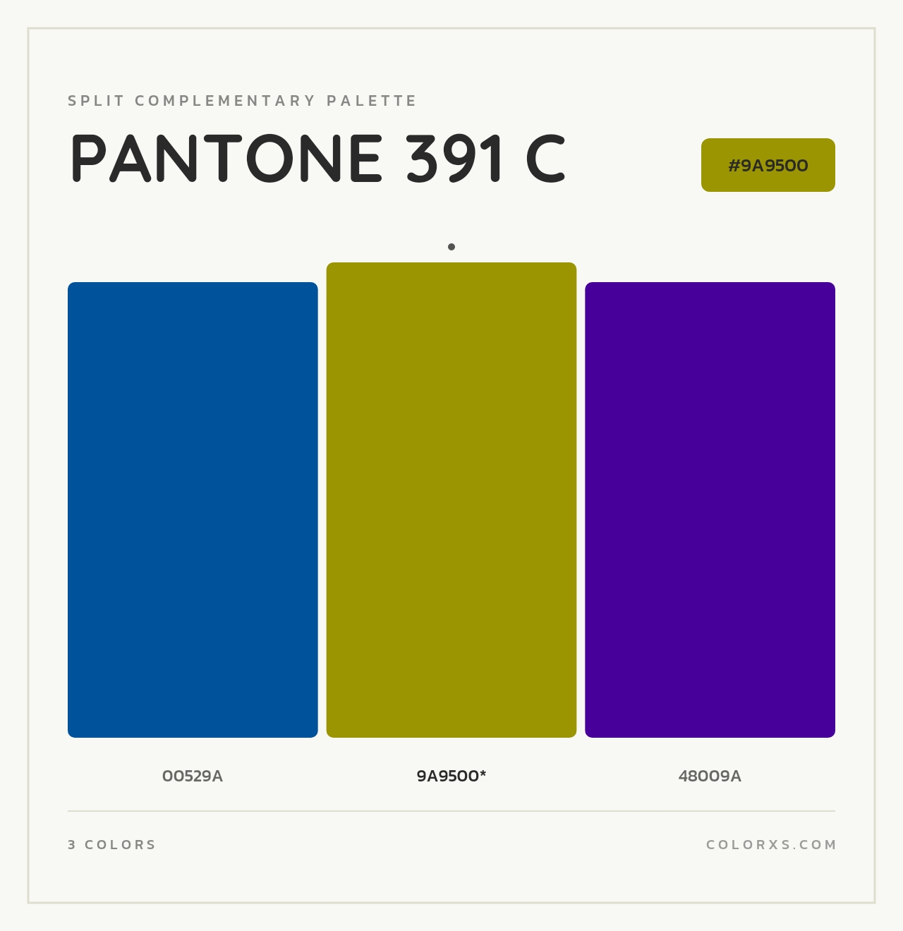 PANTONE 391 C - Split-Complementary Color Palette