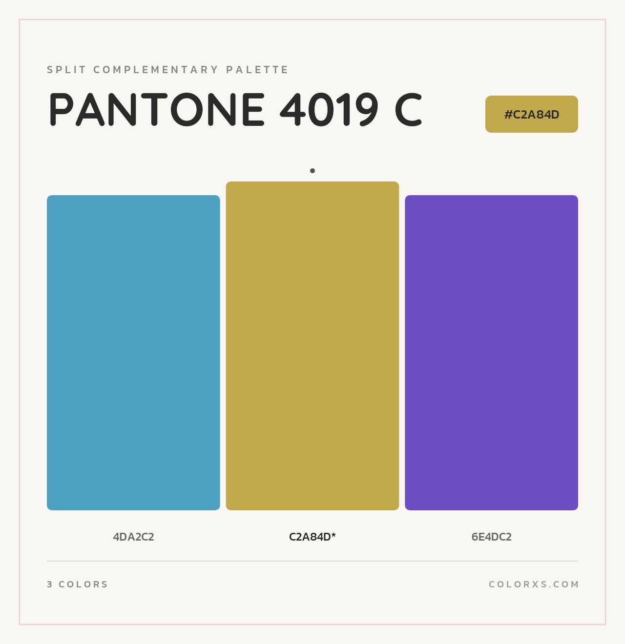 PANTONE 4019 C - Split-Complementary Color Palette