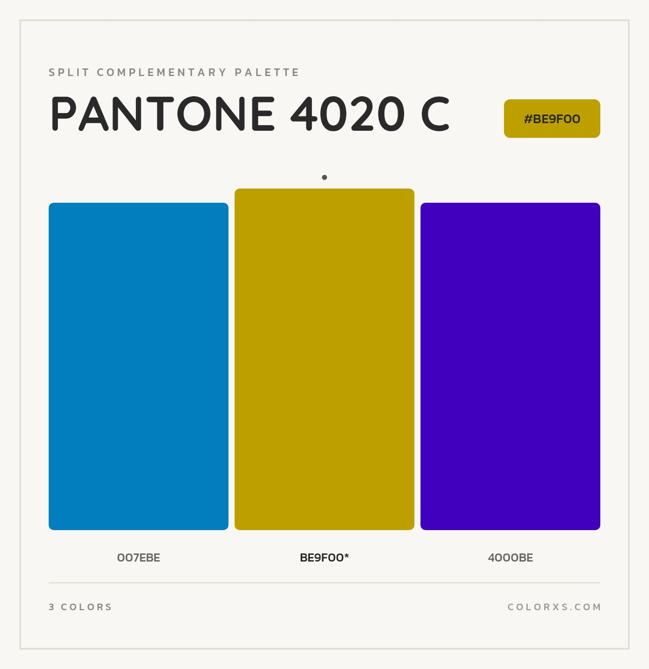 PANTONE 4020 C - Split-Complementary Color Palette