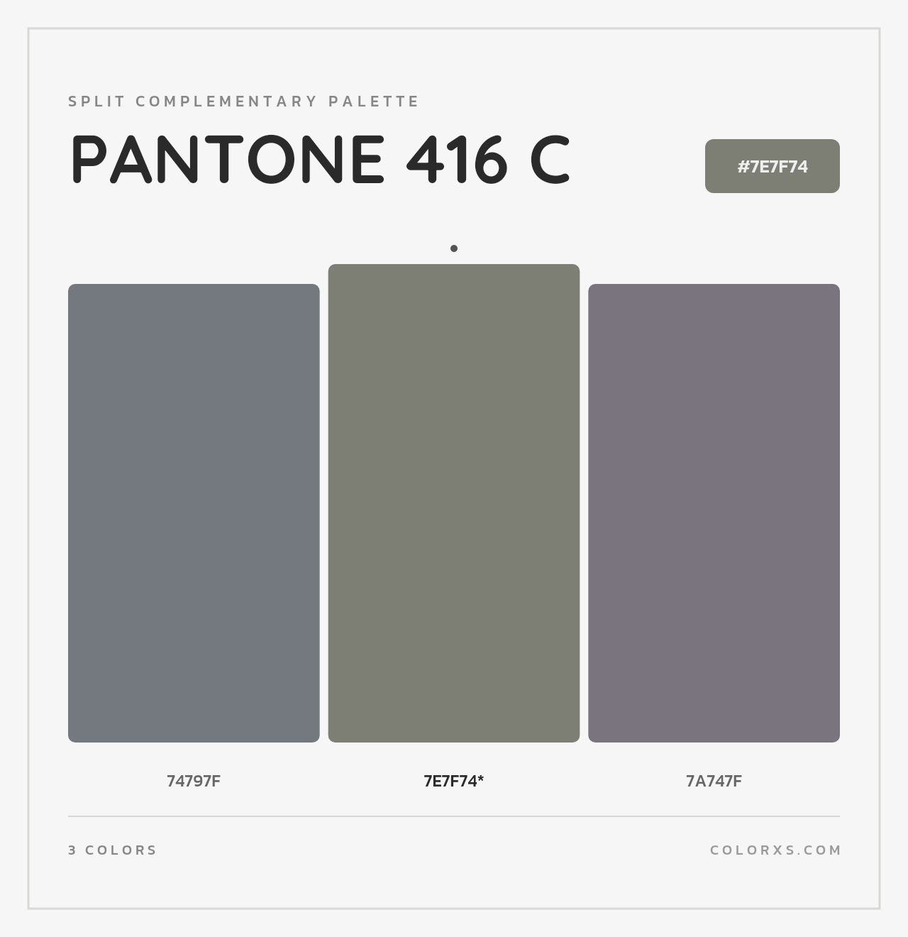 PANTONE 416 C - Split-Complementary Color Palette