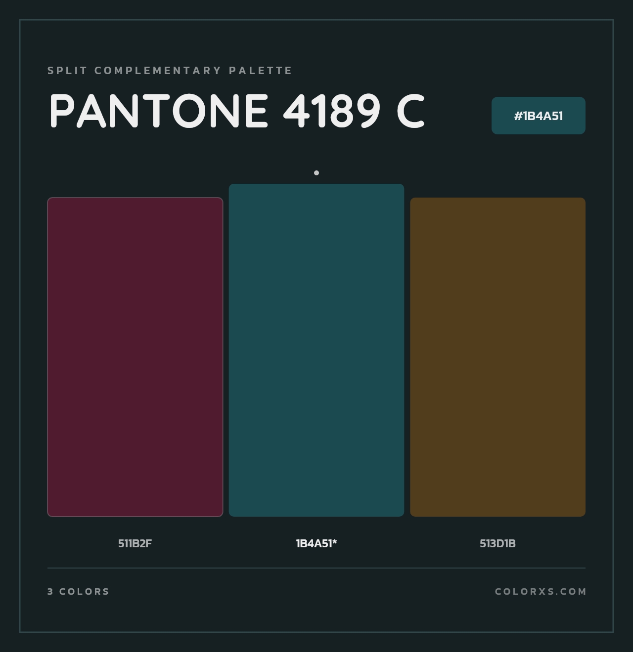 PANTONE 4189 C - Split-Complementary Color Palette