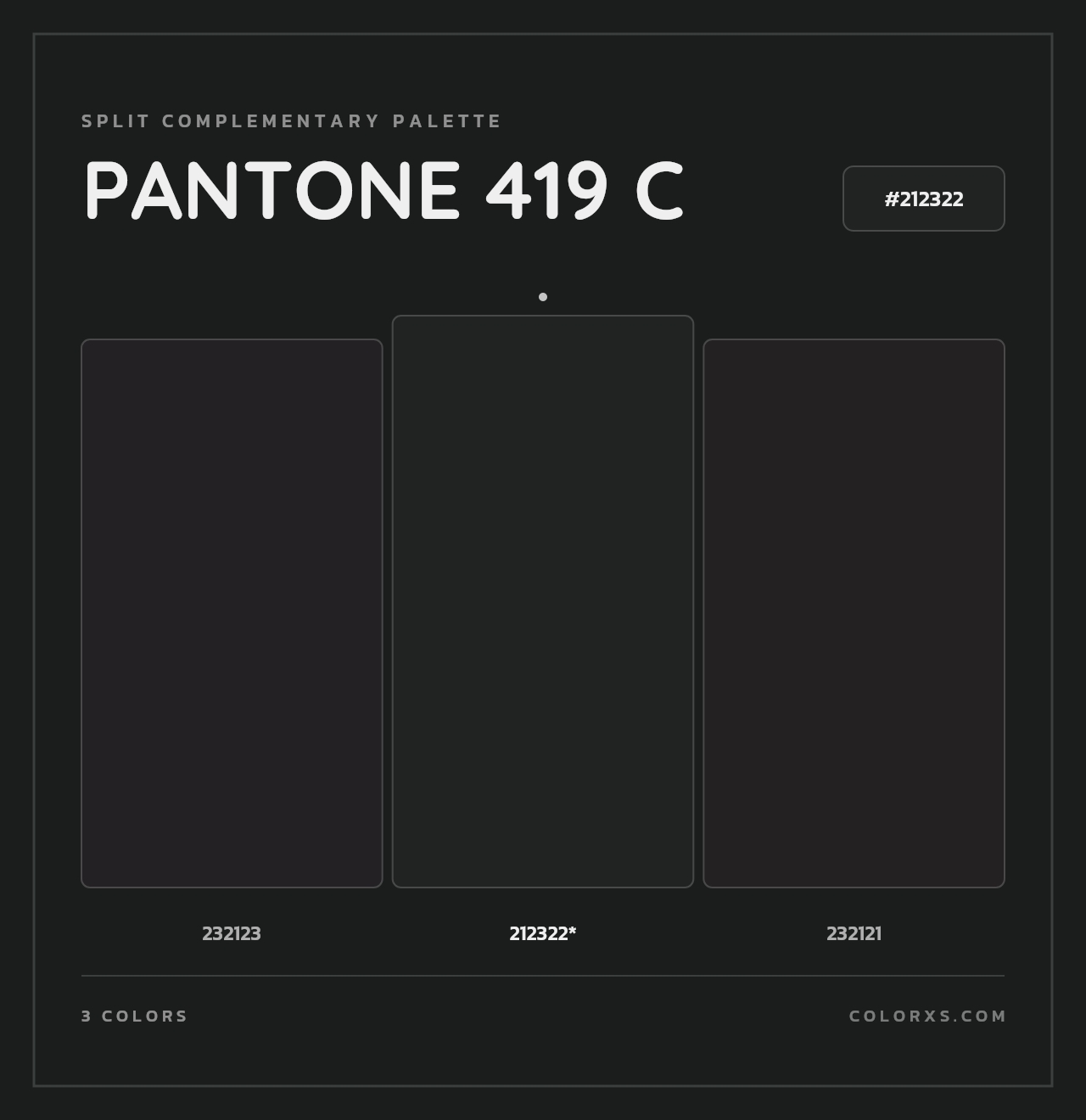 PANTONE 419 C - Split-Complementary Color Palette
