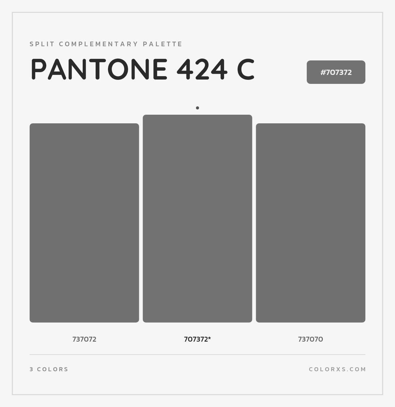PANTONE 424 C - Split-Complementary Color Palette