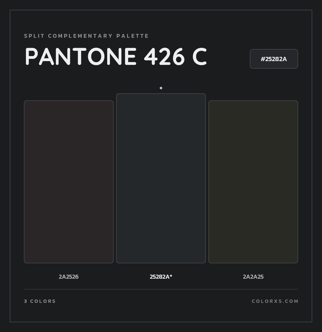 PANTONE 426 C - Split-Complementary Color Palette