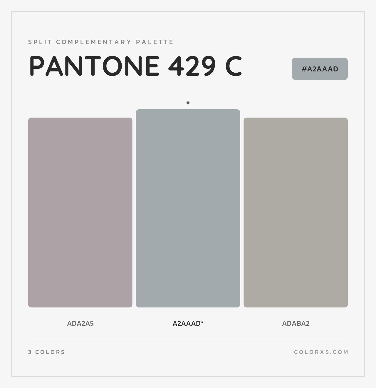 PANTONE 429 C - Split-Complementary Color Palette