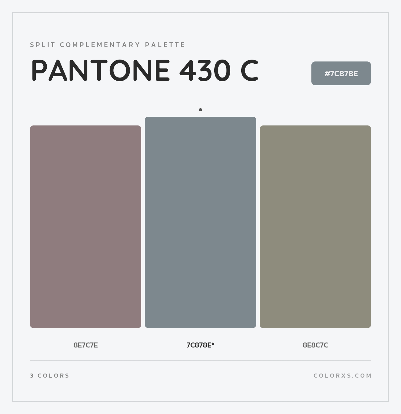 PANTONE 430 C - Split-Complementary Color Palette
