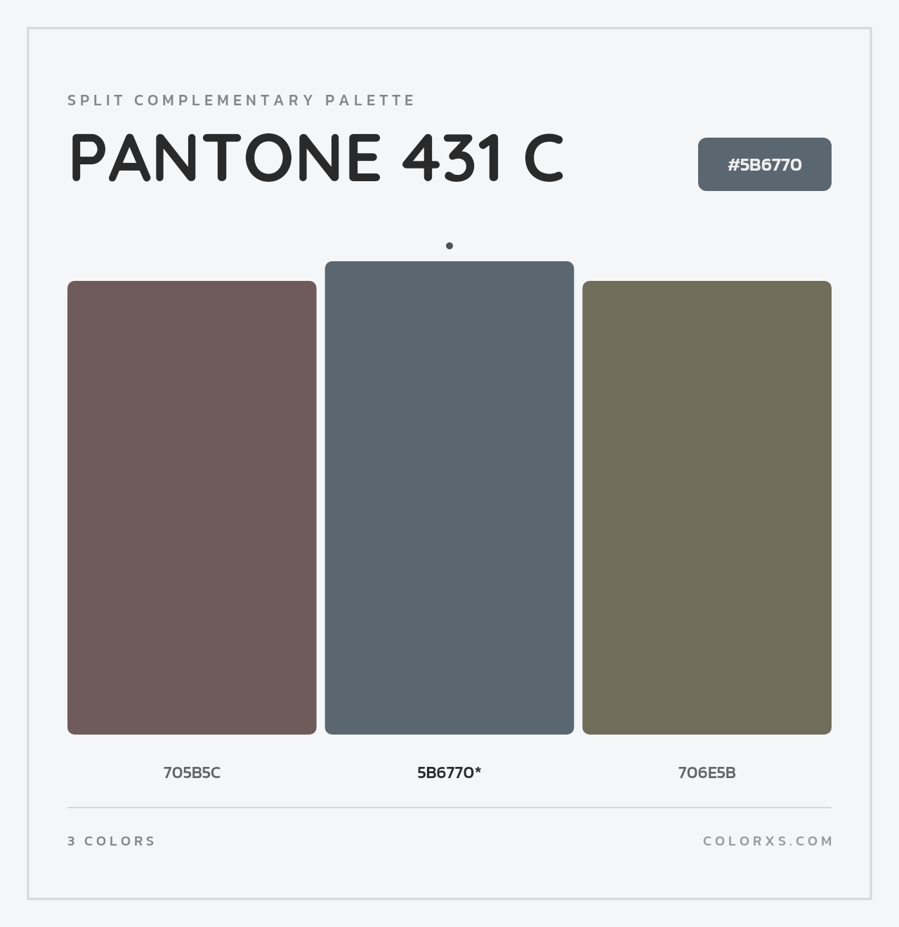 PANTONE 431 C - Split-Complementary Color Palette