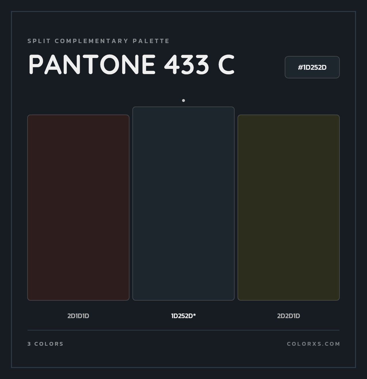 PANTONE 433 C - Split-Complementary Color Palette