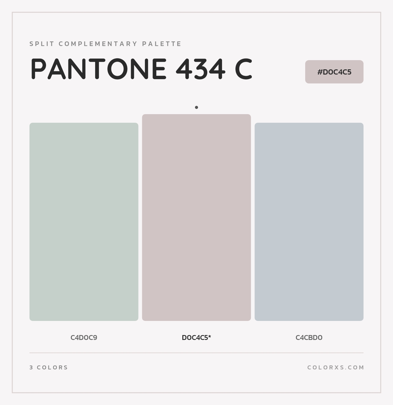 PANTONE 434 C - Split-Complementary Color Palette