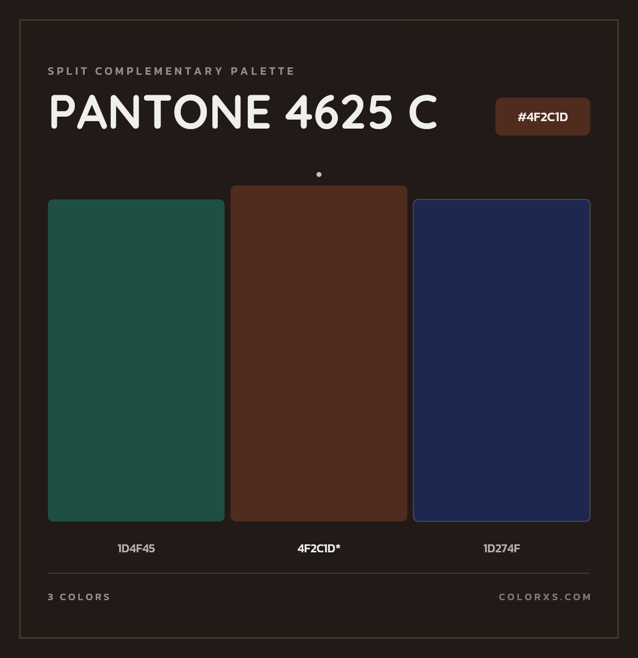 PANTONE 4625 C - Split-Complementary Color Palette