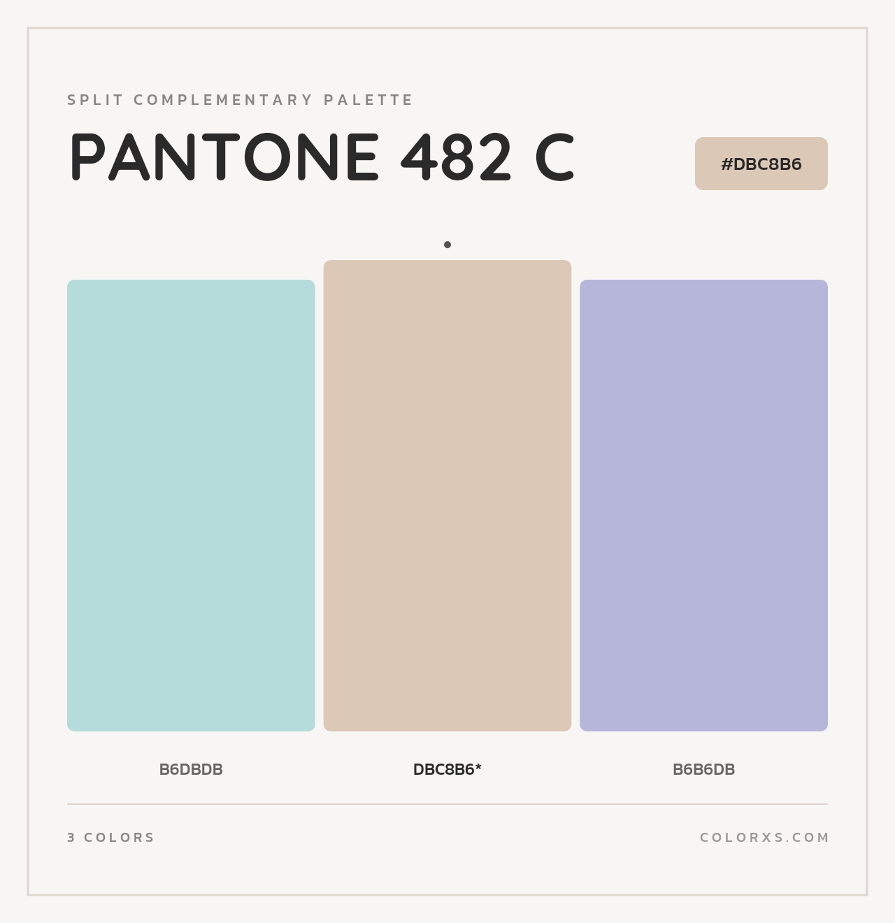 PANTONE 482 C - Split-Complementary Color Palette
