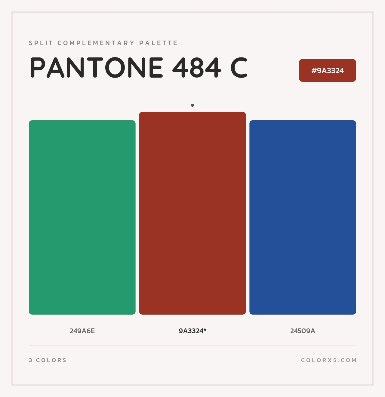 PANTONE 484 C - Split-Complementary Color Palette