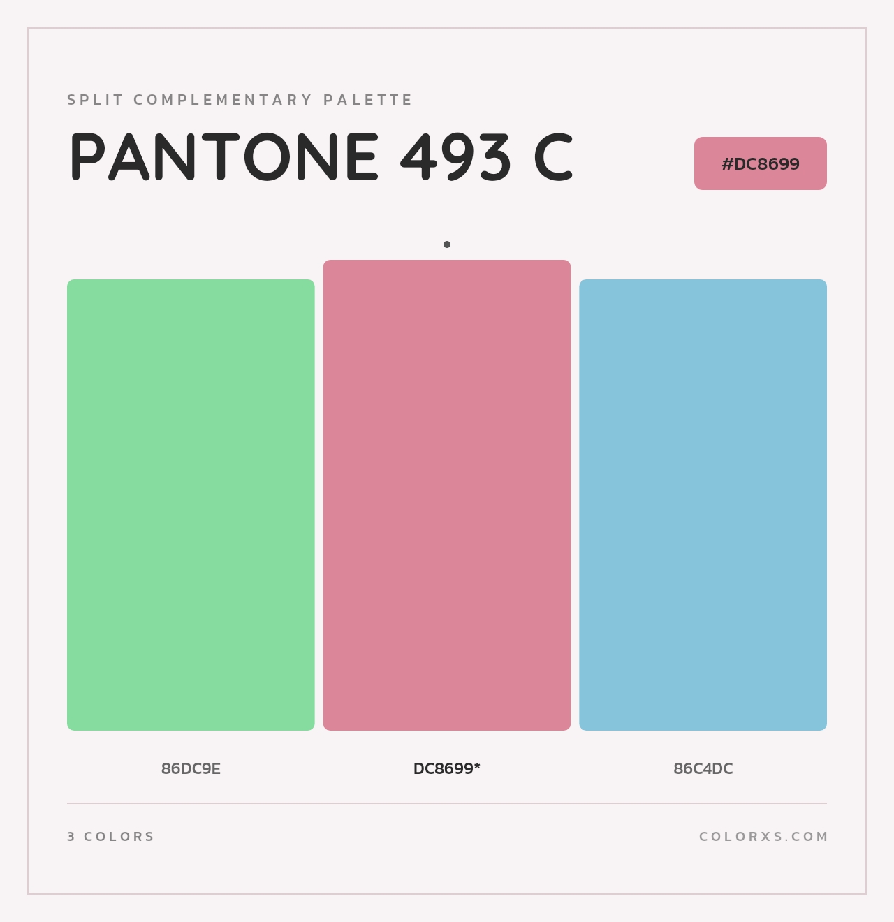 PANTONE 493 C - Split-Complementary Color Palette