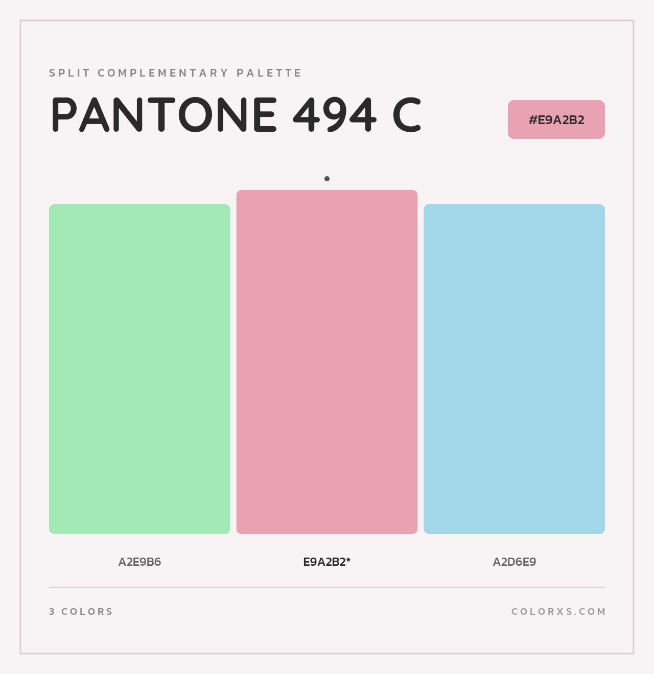PANTONE 494 C - Split-Complementary Color Palette