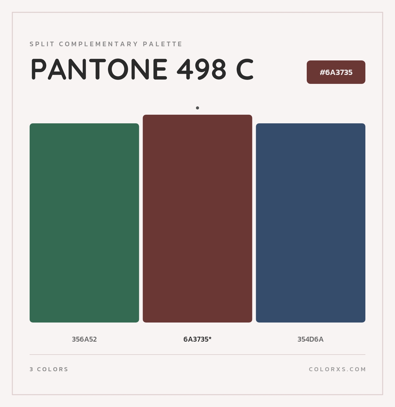 PANTONE 498 C - Split-Complementary Color Palette