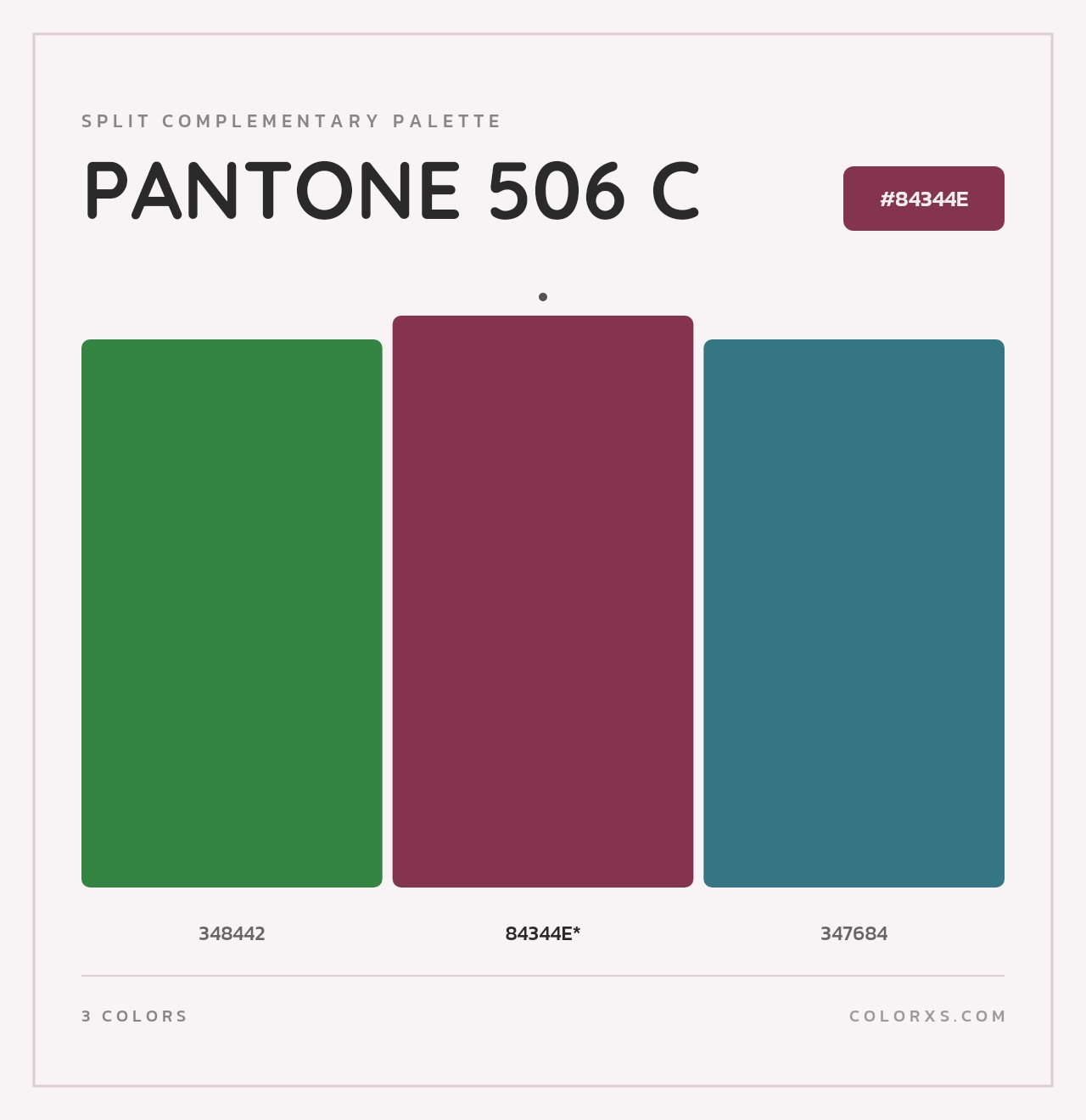 PANTONE 506 C - Split-Complementary Color Palette
