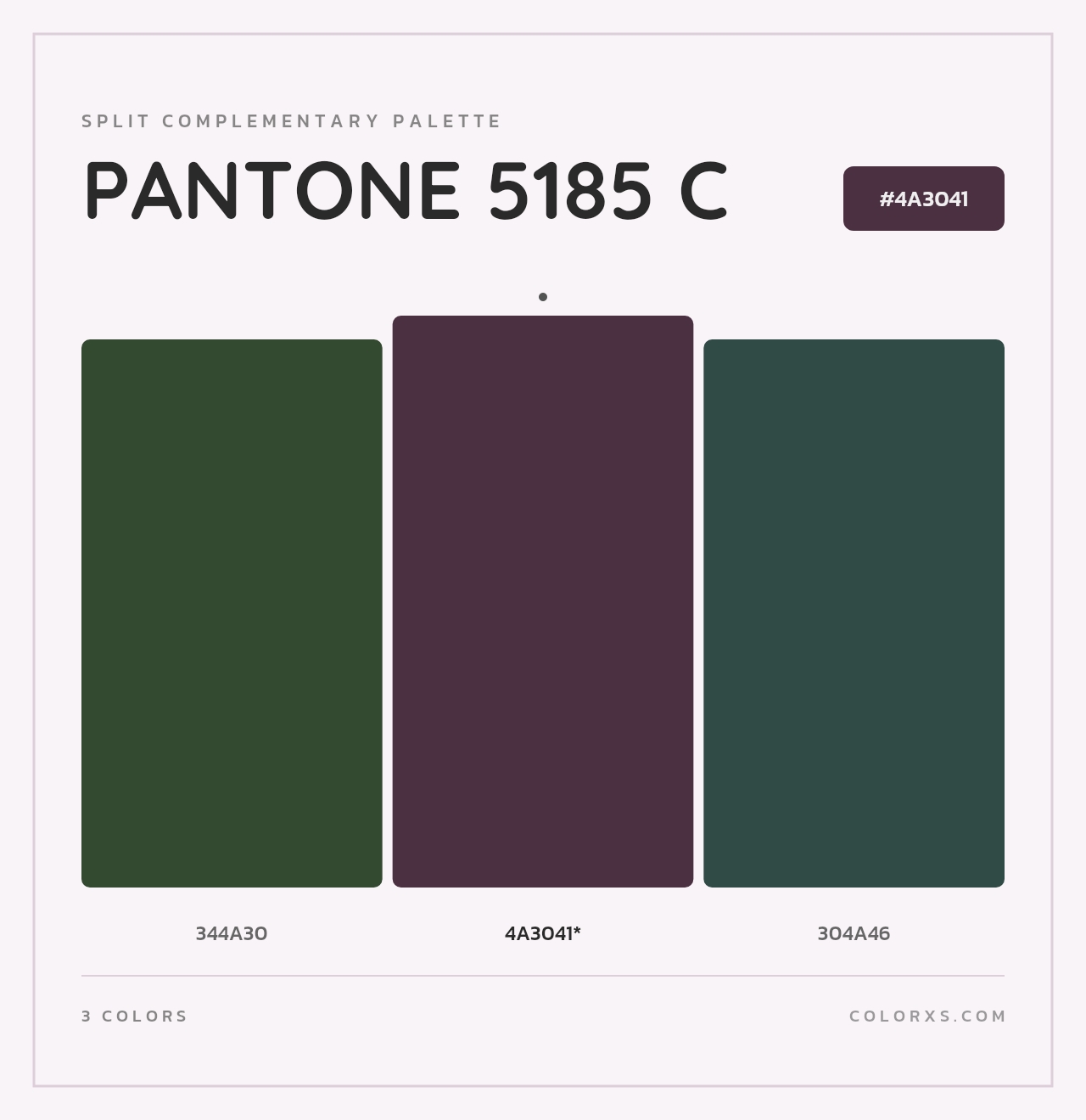 PANTONE 5185 C - Split-Complementary Color Palette