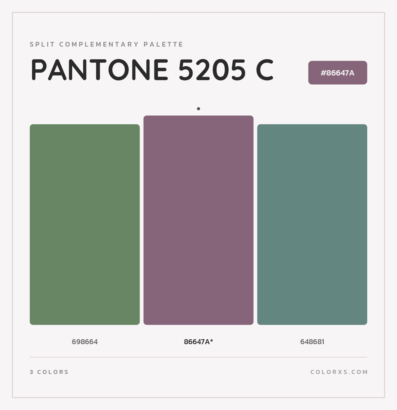 PANTONE 5205 C - Split-Complementary Color Palette