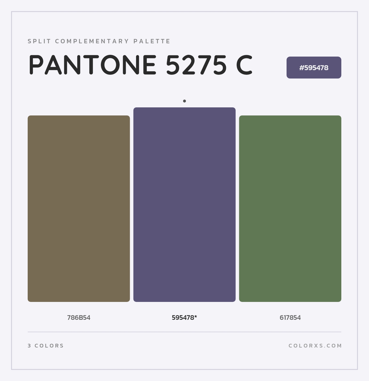PANTONE 5275 C - Split-Complementary Color Palette