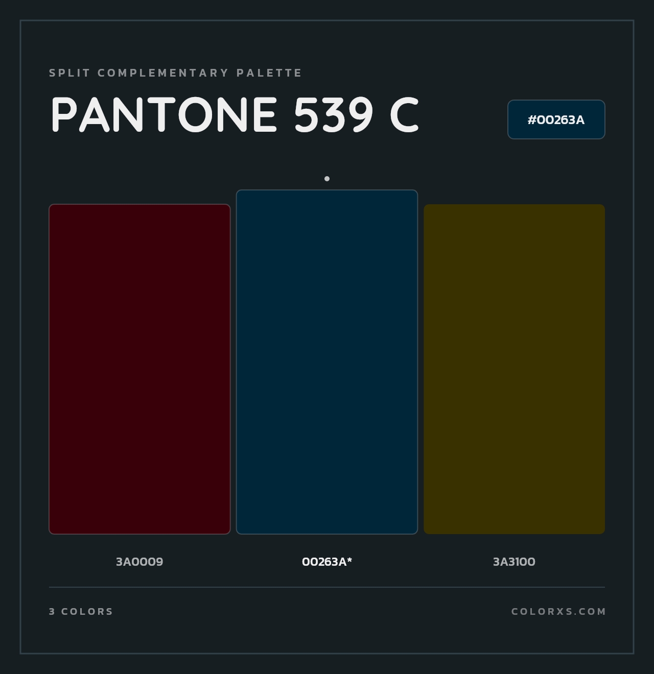 PANTONE 539 C - Split-Complementary Color Palette