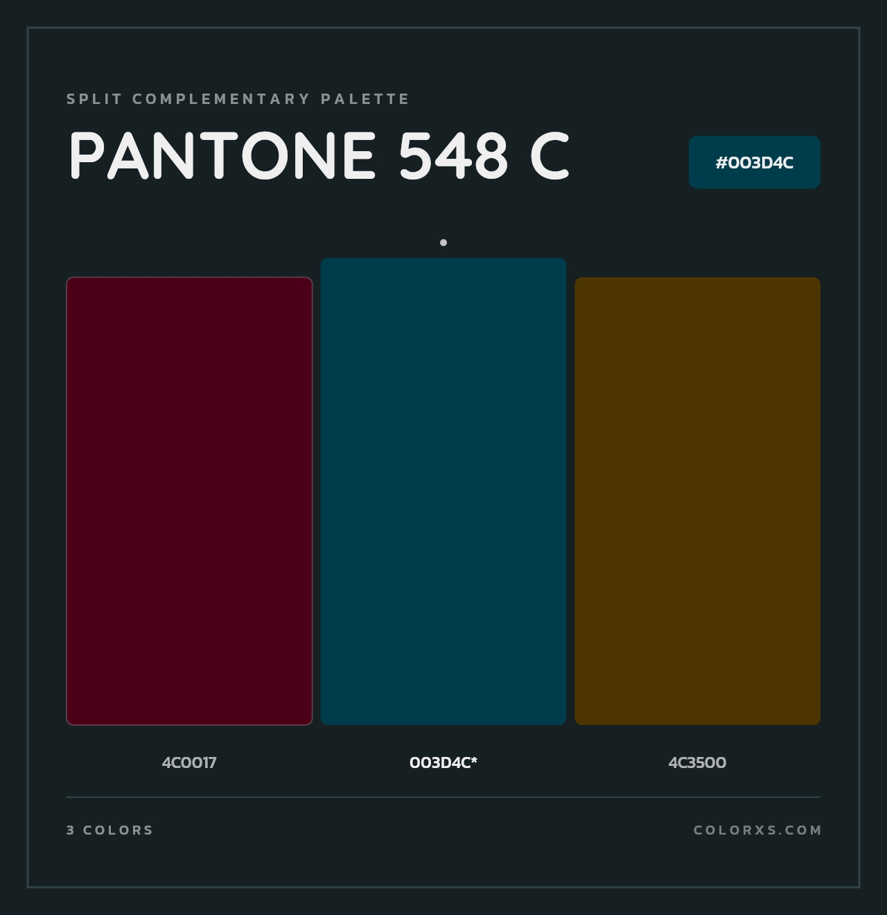 PANTONE 548 C - Split-Complementary Color Palette