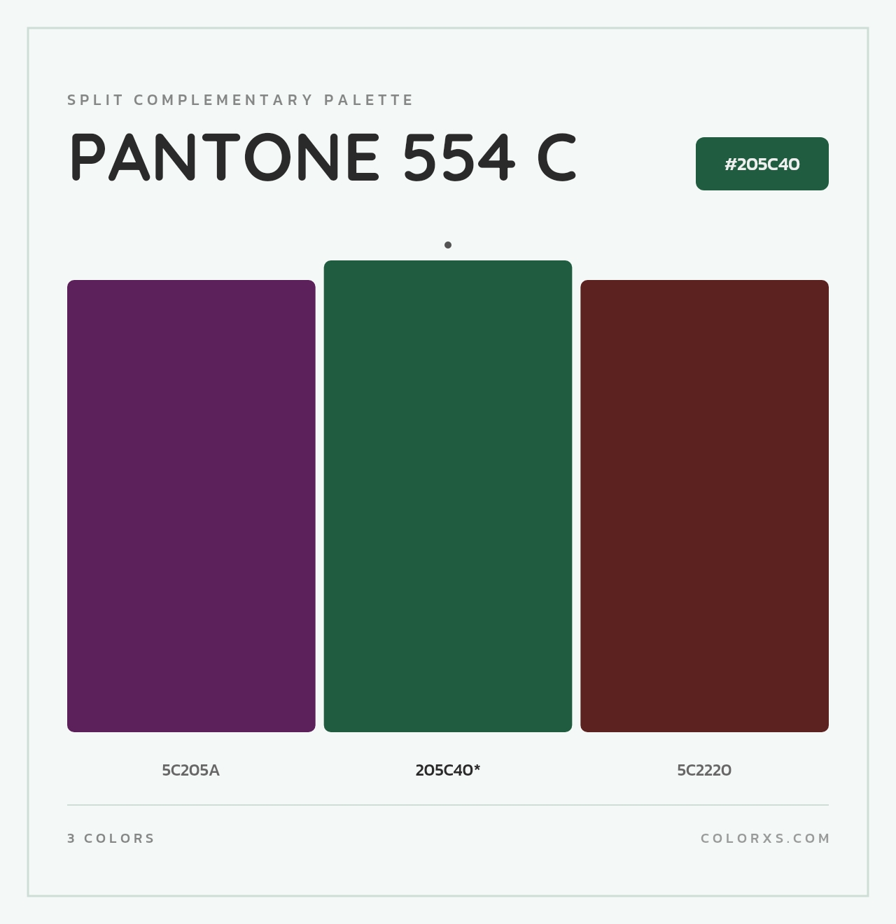 PANTONE 554 C - Split-Complementary Color Palette
