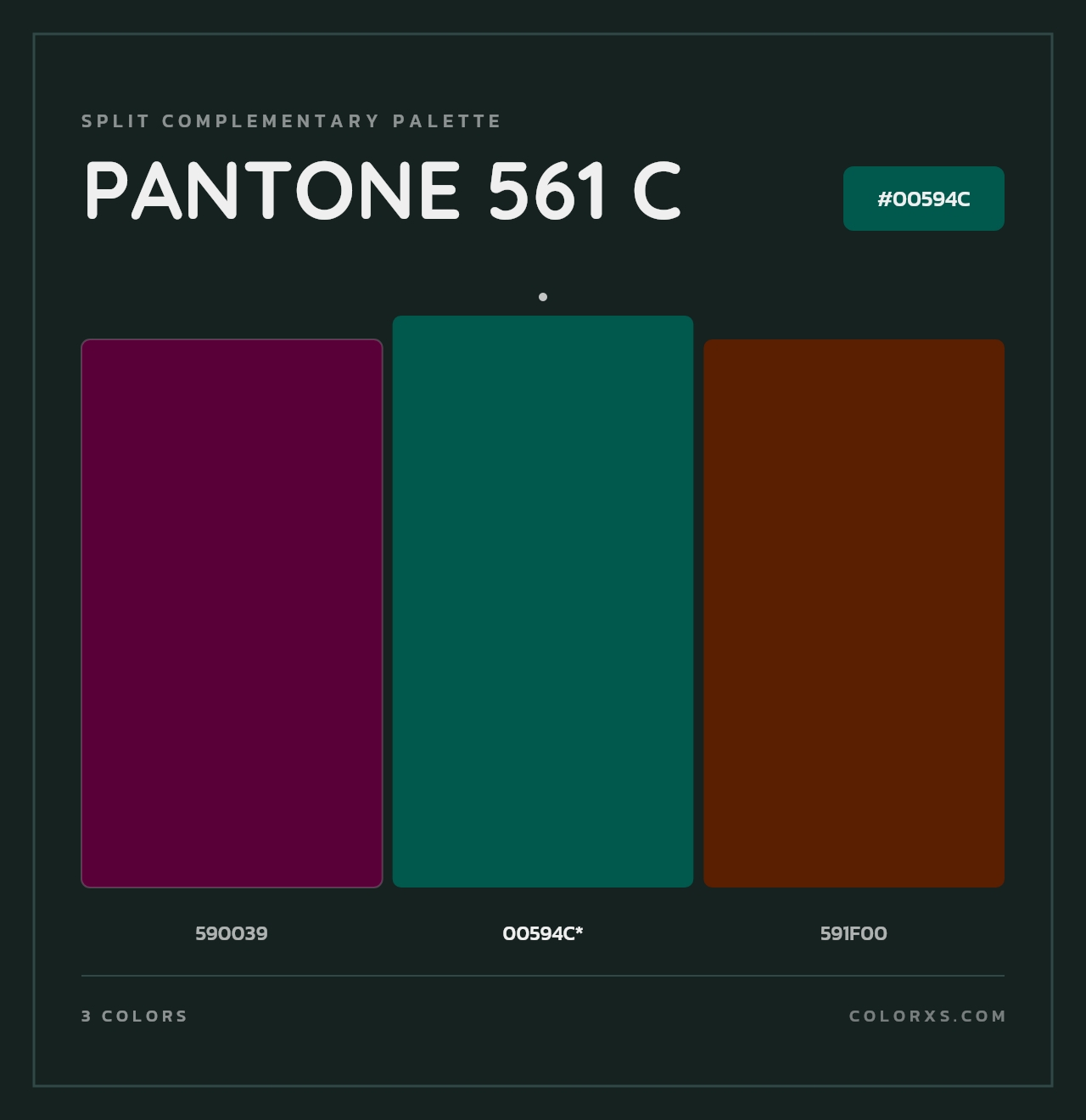 PANTONE 561 C - Split-Complementary Color Palette