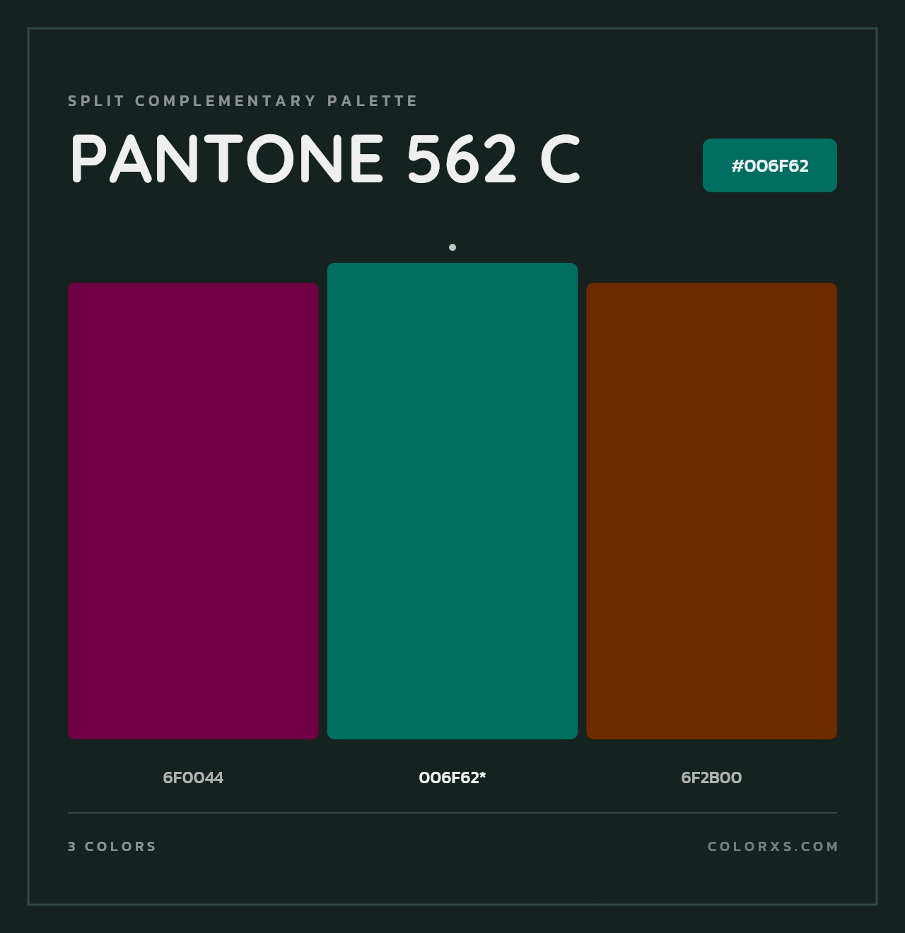 PANTONE 562 C - Split-Complementary Color Palette