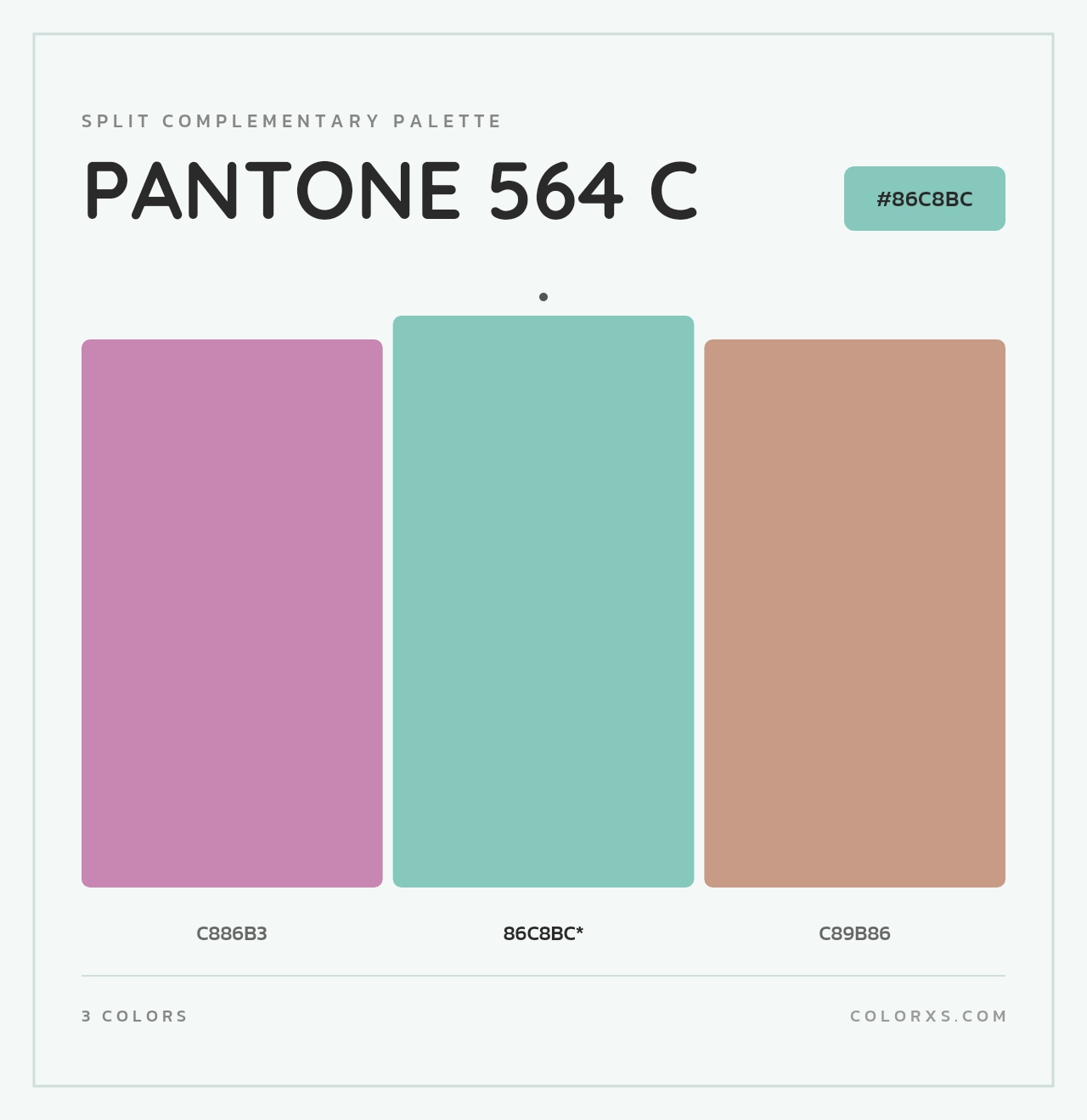 PANTONE 564 C - Split-Complementary Color Palette