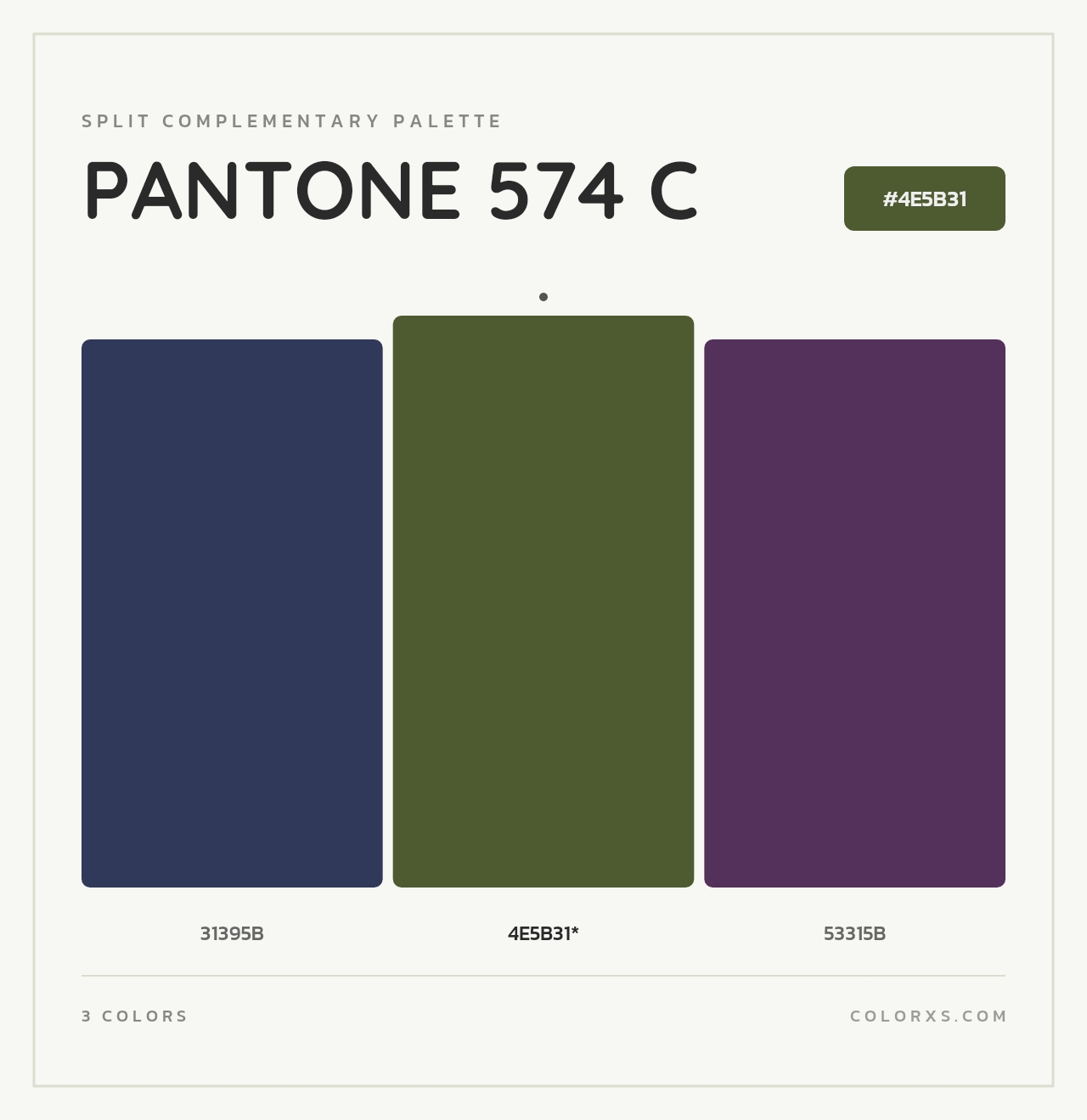 PANTONE 574 C - Split-Complementary Color Palette