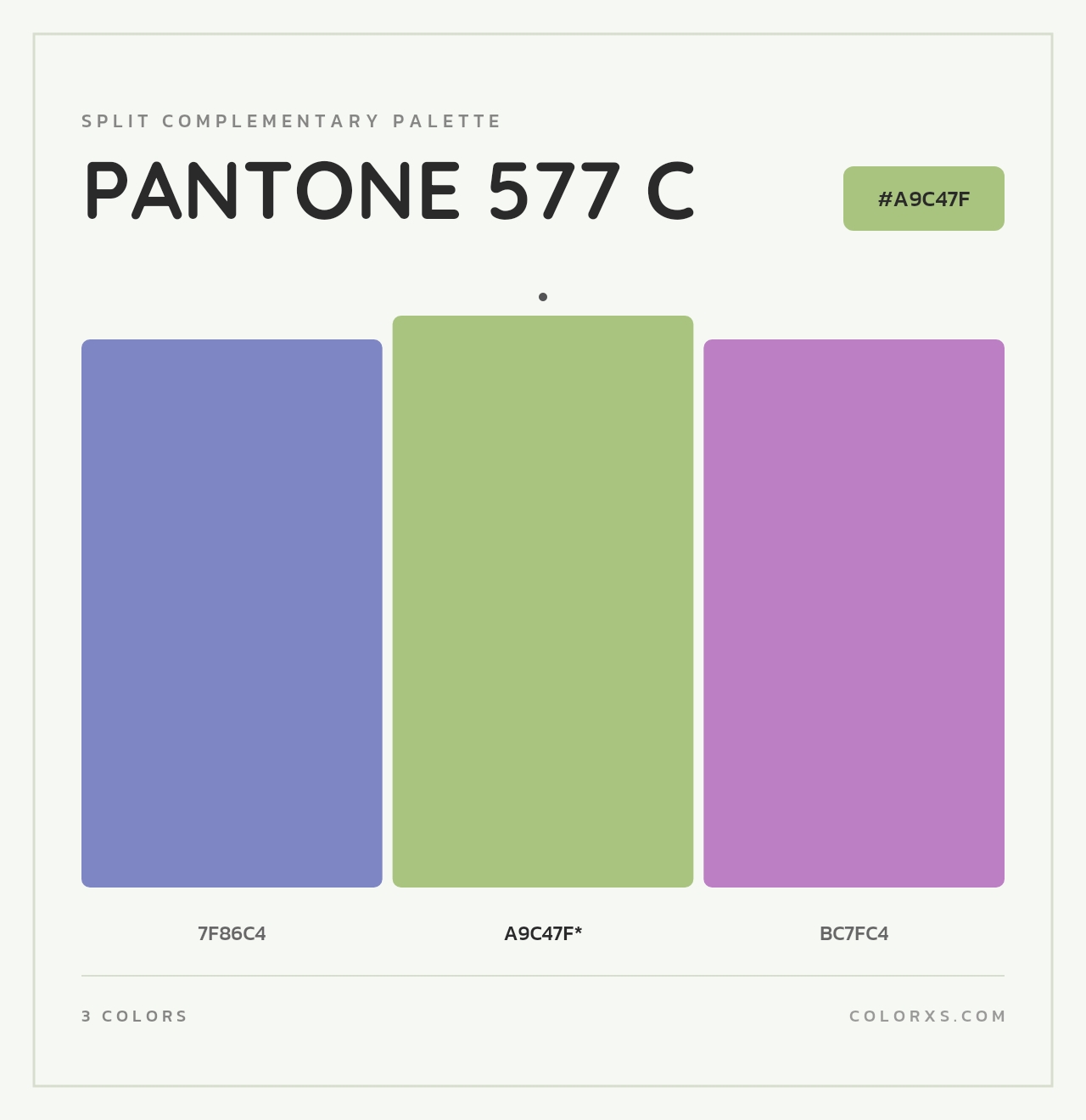 PANTONE 577 C - Split-Complementary Color Palette