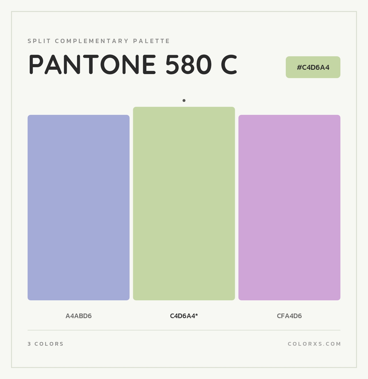 PANTONE 580 C - Split-Complementary Color Palette